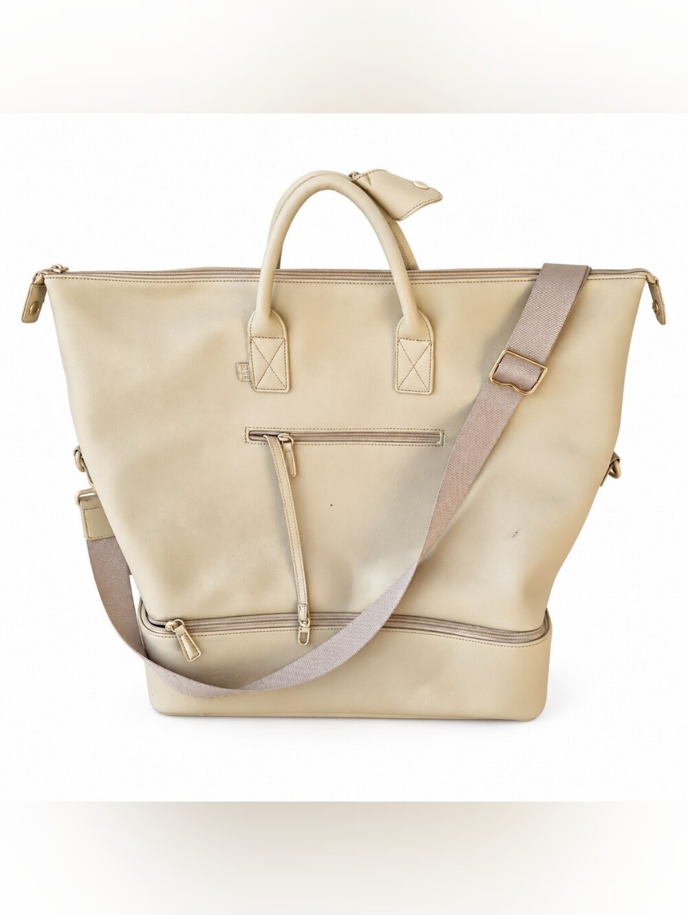 BÉIS BEIS The Premium Weekender Bag Cactus Leather 5th Anniversary Beige 40.5L